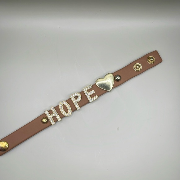Brown HOPE Bracelet with Heart Charm - Picture 1 of 6